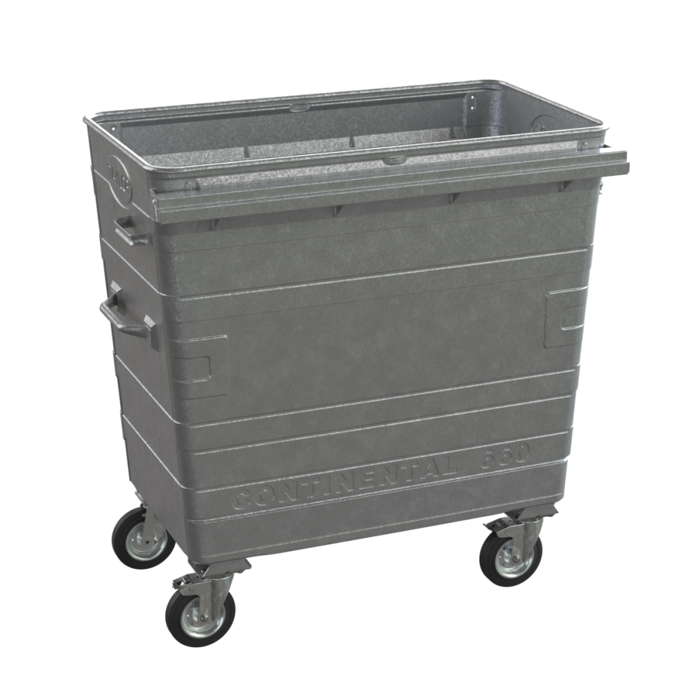 Continental 500L galvanised steel waste container