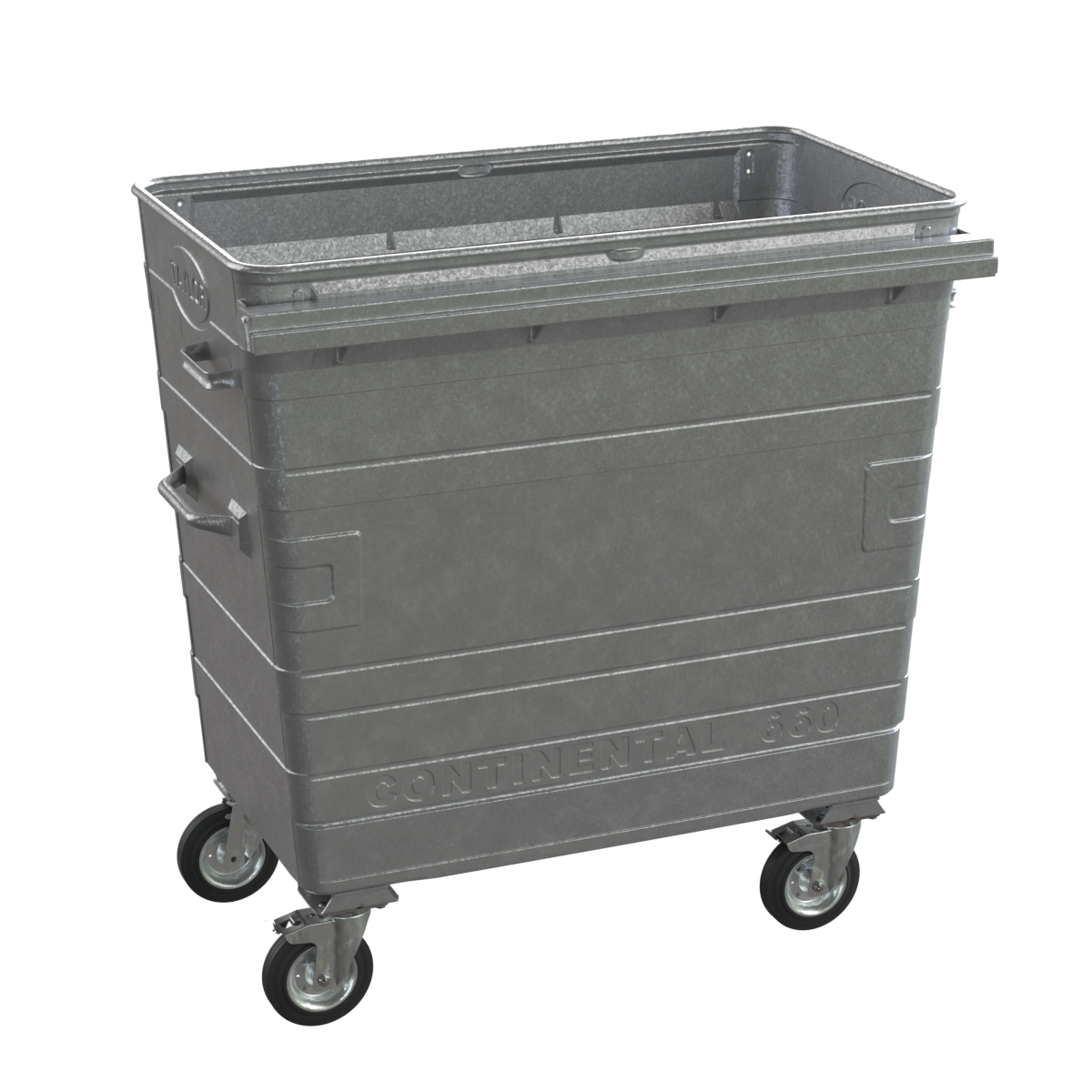 Continental 500L galvanised steel waste container
