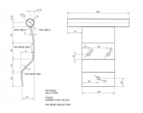 Hinge Brackets for Roll Top Conversion
