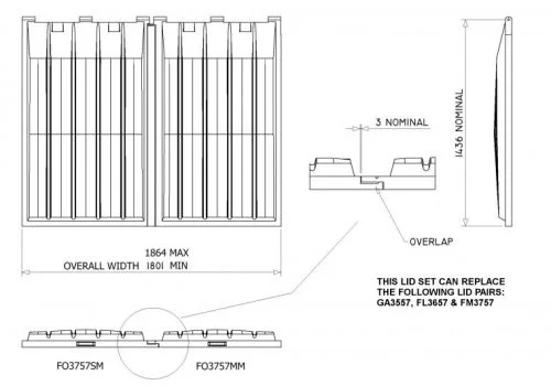 FO3757MM&SM Front End Loader lid pair