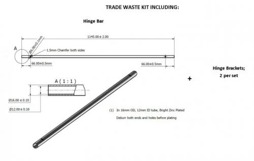 Trade Waste Bar & Bracket Kit