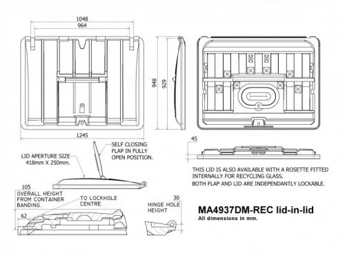 MA4937DM-REC 1100 Litre Lid-in-Lid