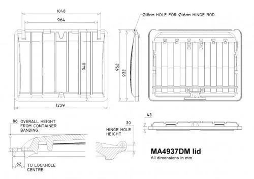MA4937 1100 Litre Trade Waste Container lid