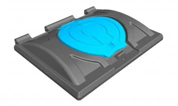 W:1224mm xL:980mm MG1105RM domed 1100 Ltr Lid-in-Lid