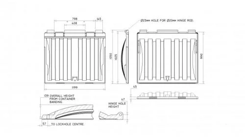 MH1100 Trade Waste Container lid