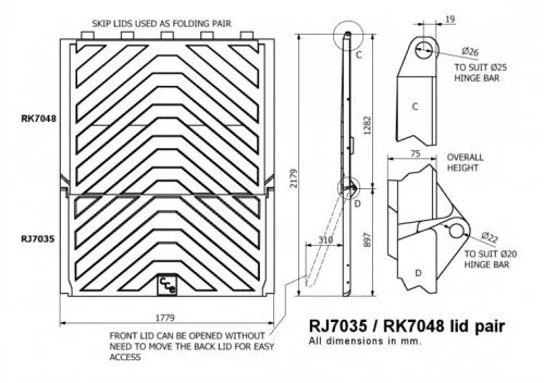 RJ7035-RK7048 Lid Pair for RELs & Skips