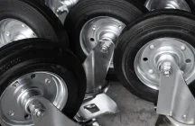 Wheels & Castors   Available from stock.   This range includes     160mm standard & braked castors    200mm standard & braked castors    160 & 200mm plain wheel    200mm nose wheel for 2-wheeled bins  View all